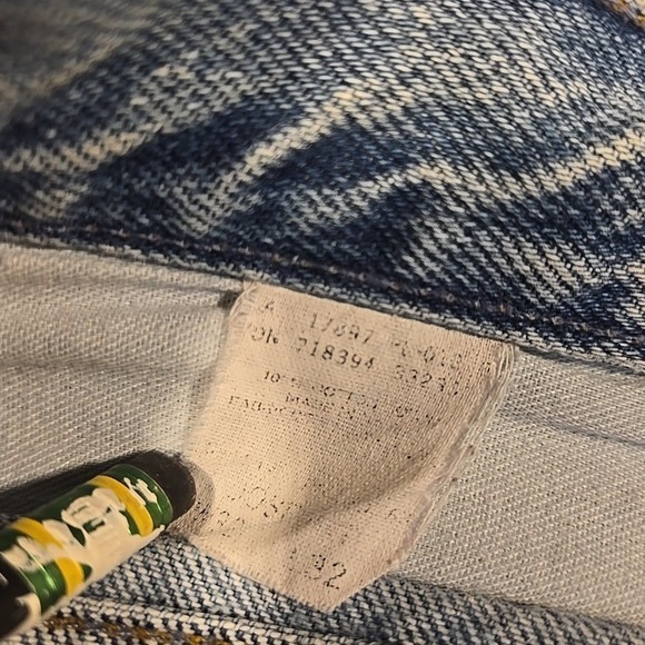 VTG 1997 Gap 1969 Men 31x32 Blue High Rise Tapered Jeans 7in Leg 90s USA Loose - Picture 6 of 12